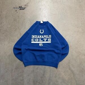 NFL Indianapolis Colts Blue Crewneck Men's Medium Football Pullover Sweatshirt